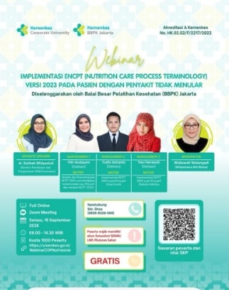 Webinar Implementasi ENCPT (Nutrition Care Process Terminology) Versi 2023 pada Pasien dengan Penyakit Tidak Menular.